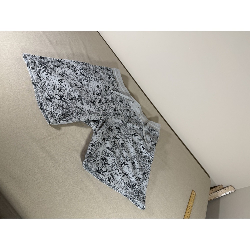 Disney Shorts Adult Large Grey Mickey Text All Over Print Drawstring Relax Mens - Picture 3 of 12